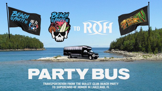 Bullet Club Beach Party Bus to “Supercard of Honor” in Lakeland, FL